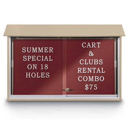 United Visual Products Outdoor Enclosed Combo Board, 72"x36", Bronze Frame/Black & Pumice UVCB7236ODBZ-BLACK-PUMICE